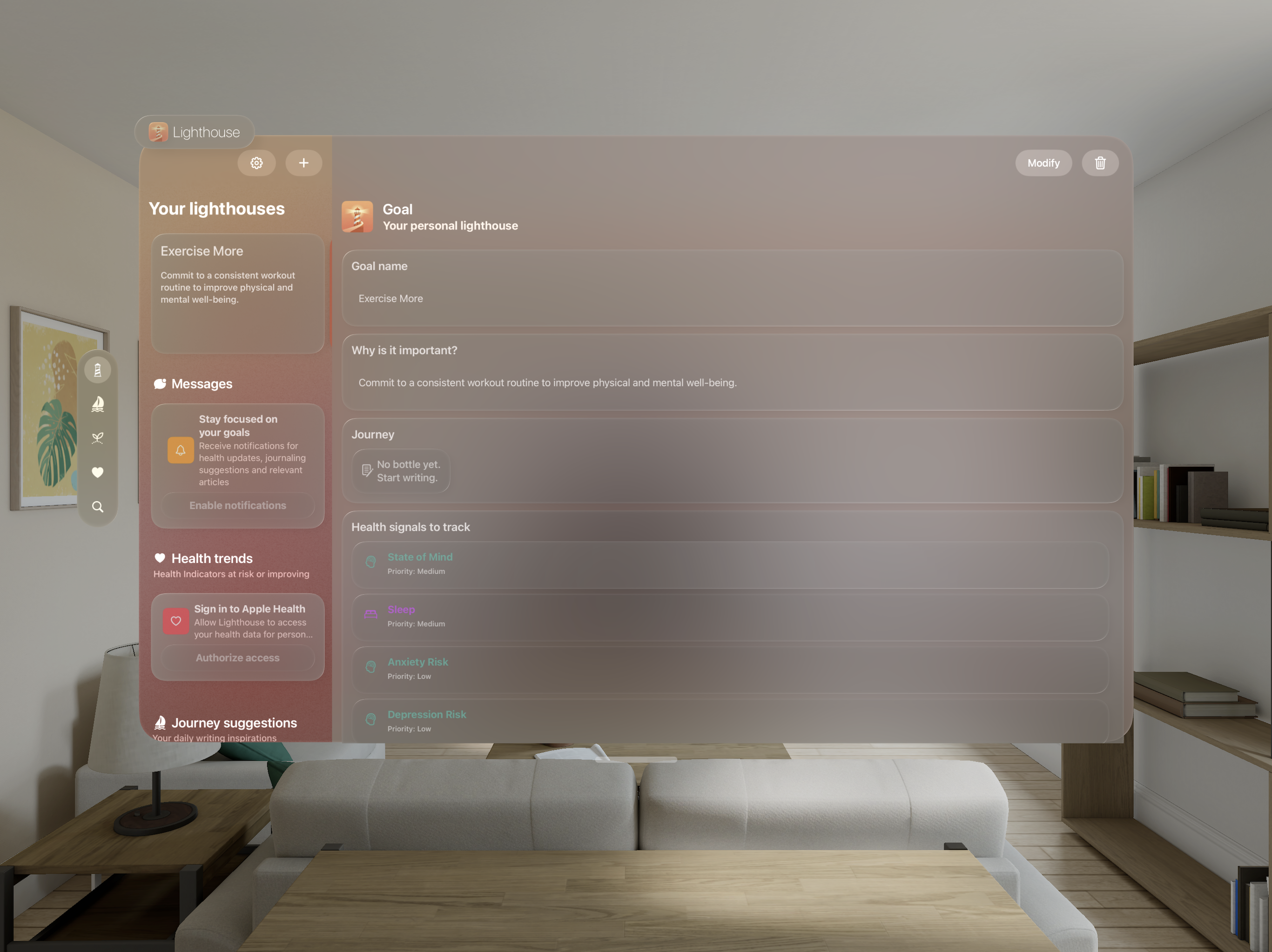 Lighthouse on Apple Vision Pro